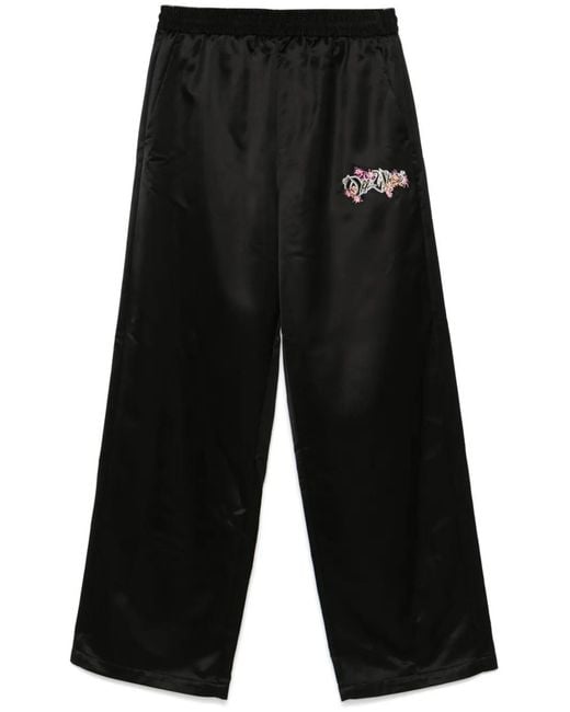 Off-White c/o Virgil Abloh Black Logo-Embroidered Trousers for men