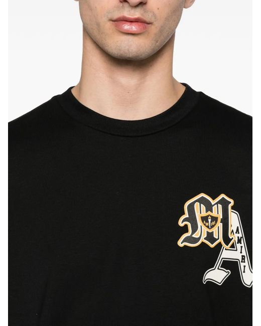 Amiri Black Varsity Patch T-Shirt for men