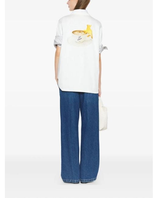 Café Kitsuné White Capuccino T-Shirt for men