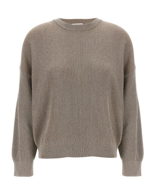 Brunello Cucinelli リブニット セーター Gray