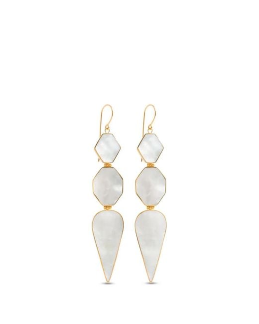 freya rose White Warrioress Mother Of Pearl Earrings
