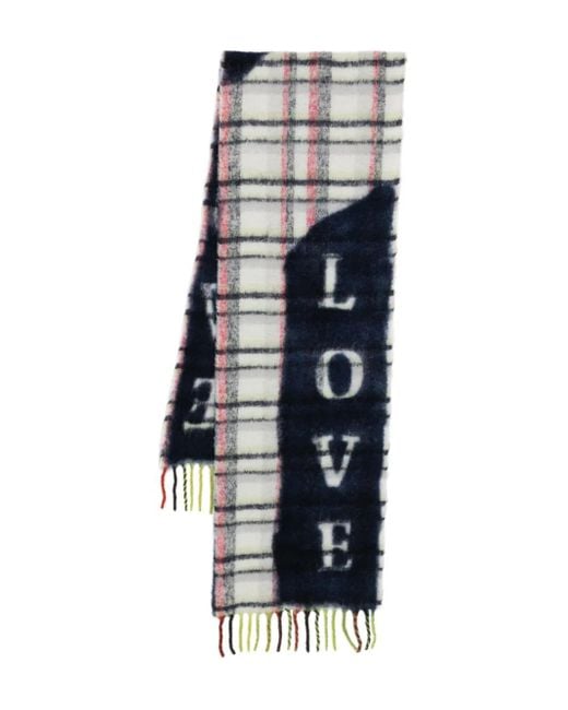 Sciarpa Love Love Con Frange di Faliero Sarti in Blue