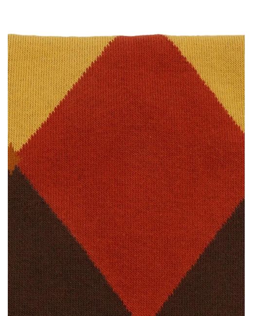 Ballantyne Brown Argyle-Pattern Socks for men