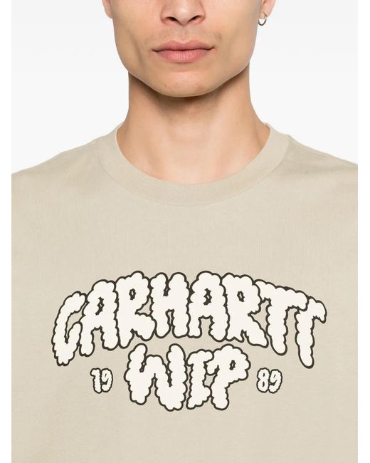 Carhartt White Logo-Print Crew-Neck T-Shirt for men