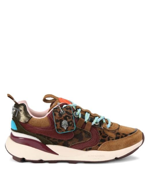 Kurt Geiger Kurt Runner Leopard-print Leather Sneakers Brown