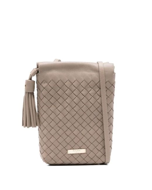 Aspinal Gray Hudson Mini Crossbody Bag
