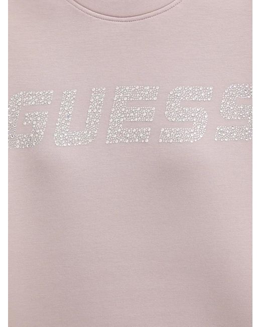 Guess Pink Logo-Embellished Sweatshirt