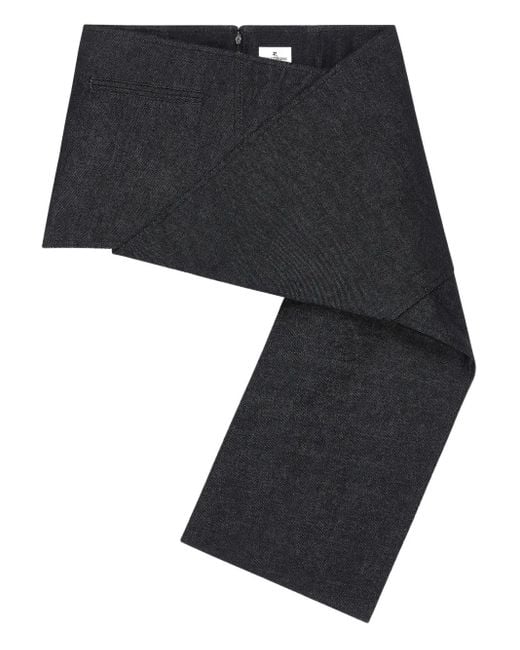 Minigonna Denim Asimmetrica di Courreges in Black