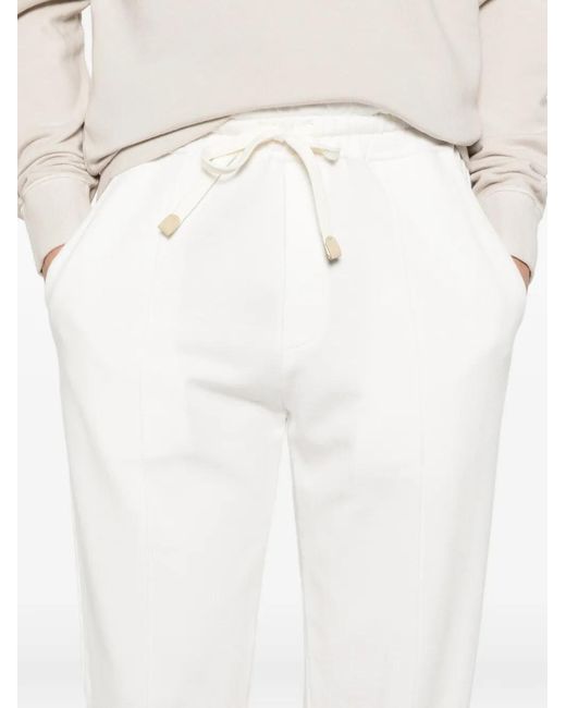 Eleventy White Drawstring Panelled Sweatpants for men