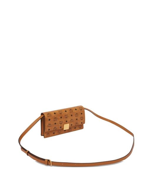 MCM Brown Logo-Plaque Mini Bag