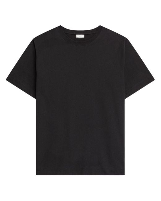 Dries Van Noten Black Hertz Cotton T-Shirt for men