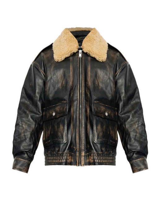 Veste À Col En Peau Lainée M I S B H V pour homme en coloris Black