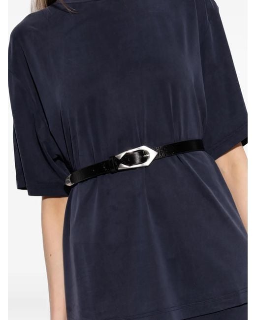 IRO White Geometric-Buckle Leather Belt