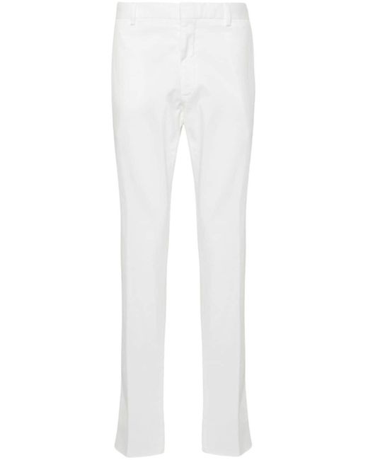 Zegna White Low-rise Cotton Chino Trousers for men