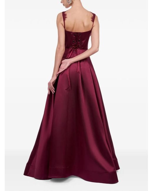 ARAFTU Purple Lace Pleated Dress