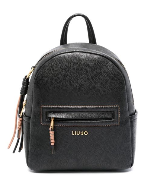 Liu Jo Black Logo Lettering Backpack