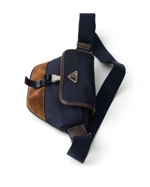 Marsupio Con Applicazione di Prada in Blue da Uomo