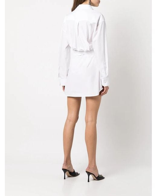 Alexander Wang White Gathered Shirt Dress
