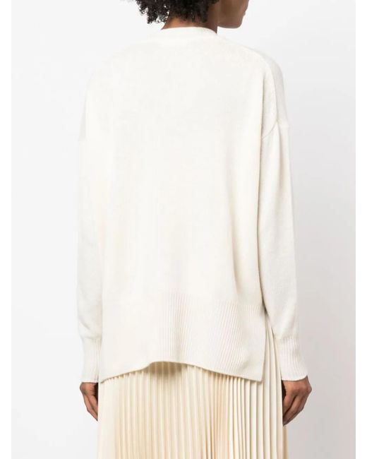 Jil Sander White Round Neck Sweater