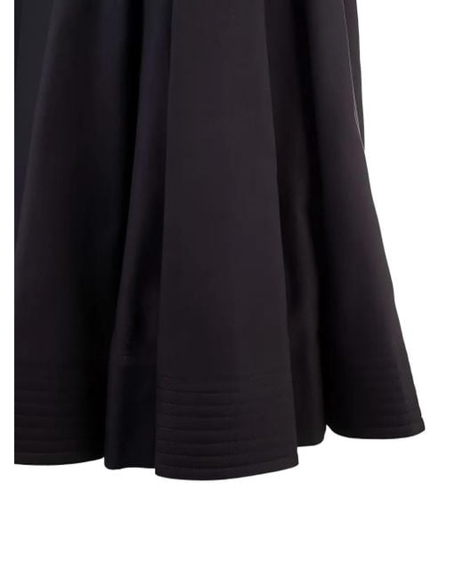 Valentino Garavani Black Pleated Panelled Skirt