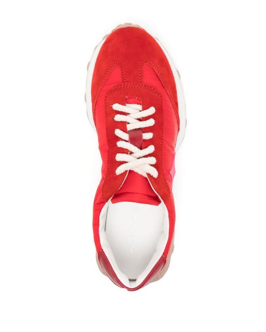 Madison Maison Red Star Suede-trimmed Sneakers