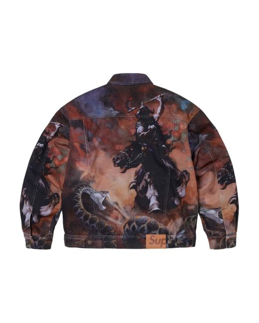 Supreme Blue Frazetta Jacket for men