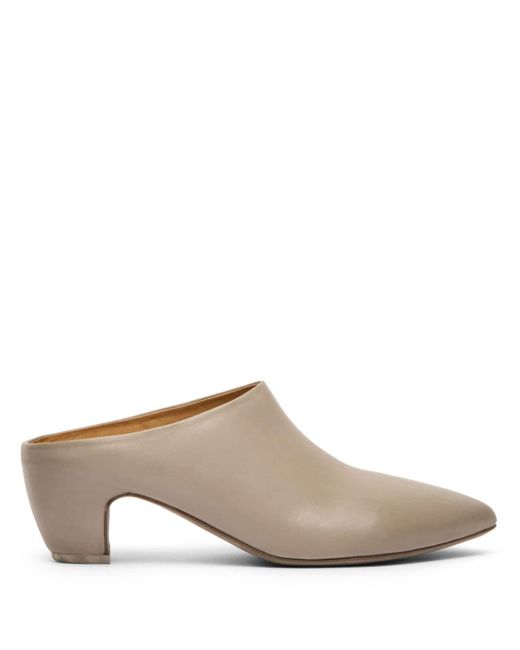 Marsèll White Pointed-toe Leather Mules