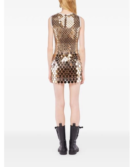 Rabanne Metallic Stud Assembly Mini Dress