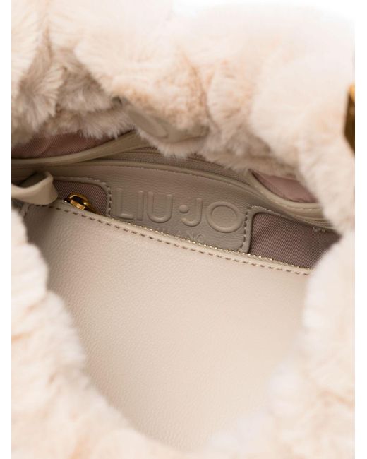 Liu Jo White Faux-Fur Shoulder Bag