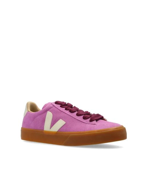 Veja Pink Campo Suede Sneakers