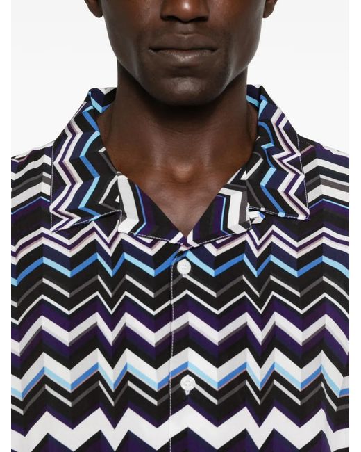 Missoni Blue Zigzag-Print Shirt for men