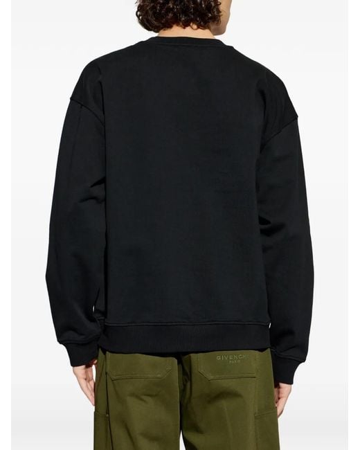 Jersey de algodón con logo DIESEL de hombre de color Black