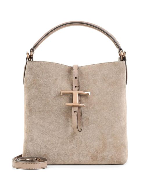 TOD'S スエードトートバッグ Tod's スエード トートバッグ ナチュラル | Lyst