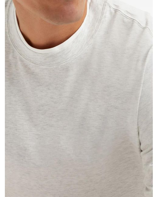 Brunello Cucinelli White Faux Layering Cotton T-Shirt for men