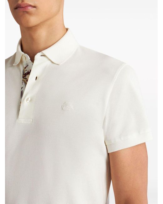 Etro Poloshirt mit Pegaso-Stickerei in White für Herren