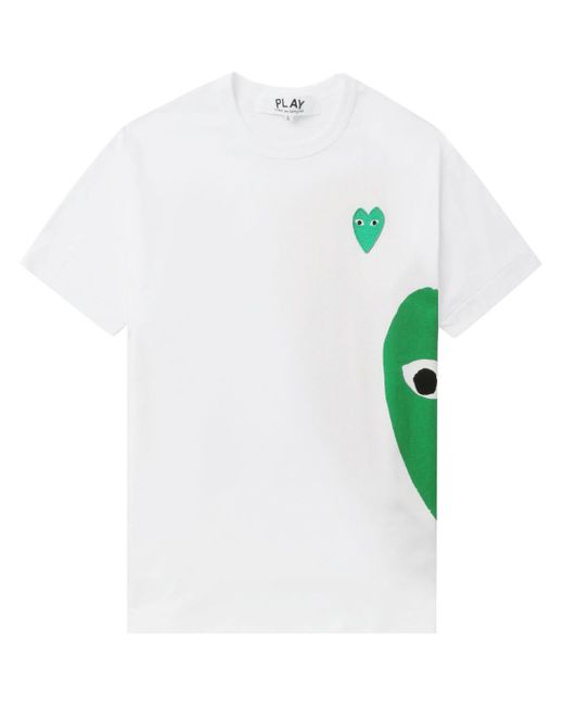 COMME DES GARÇONS PLAY White Logo-appliqué Cotton T-shirt