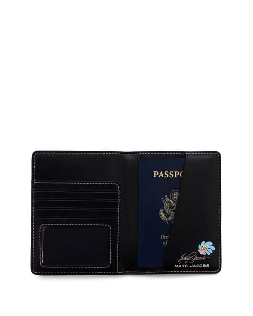 Marc Jacobs Green Floral-Print Passport Case