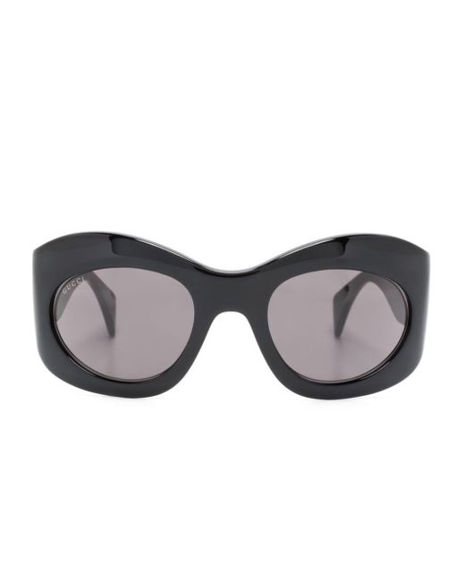 Gucci Gray Sonnenbrille mit ovalem Gestell