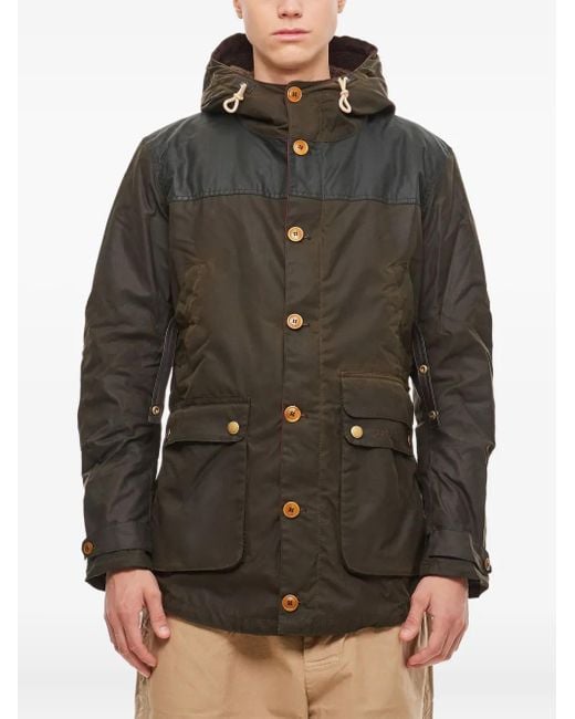 Barbour Gray Hooded Button-Down Jacket for men