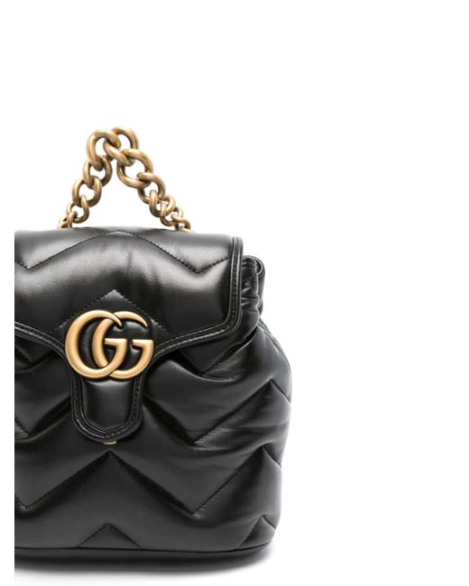 Gucci Black Gg Marmont Backpack
