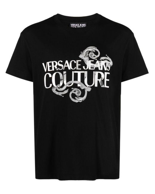 Versace Katoenen T-shirt Met Print in het Black voor heren