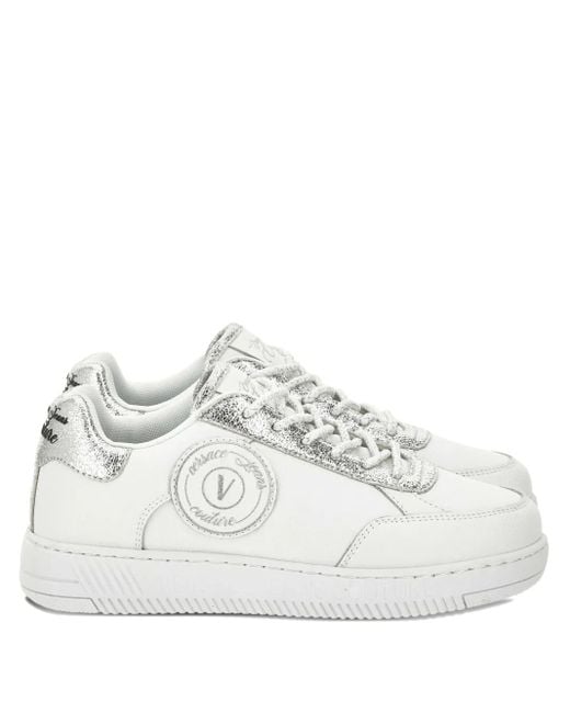 Versace Jeans Couture White Logo-Detail Sneakers