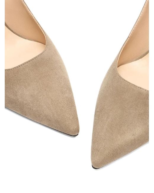 Stuart Weitzman Brown 85Mm Stuart Power Suede Pointed-Toe Pumps