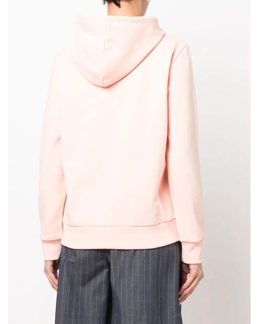 A.P.C. Pink Embroidered Drawstring Hoodie