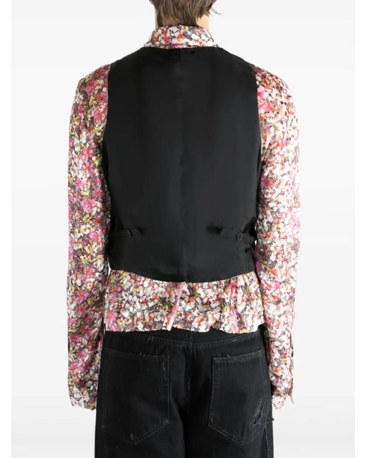 SAPIO Black Cavallino Velvet Effect Gilet