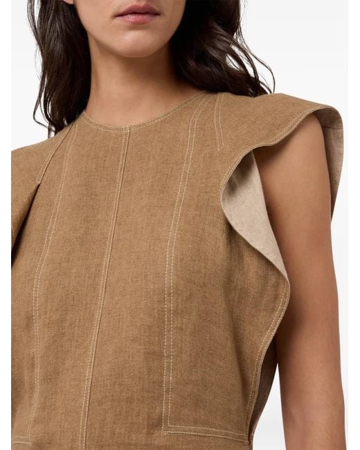 Moschino Natural Linen And Straw Dress