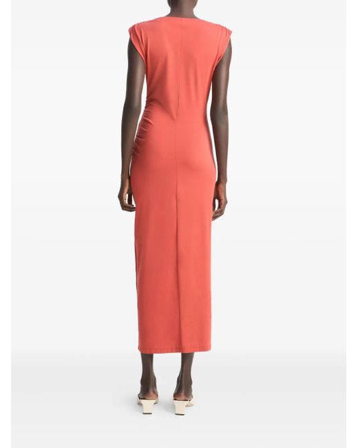 Vince Red Cowl-Neck Midi Dress