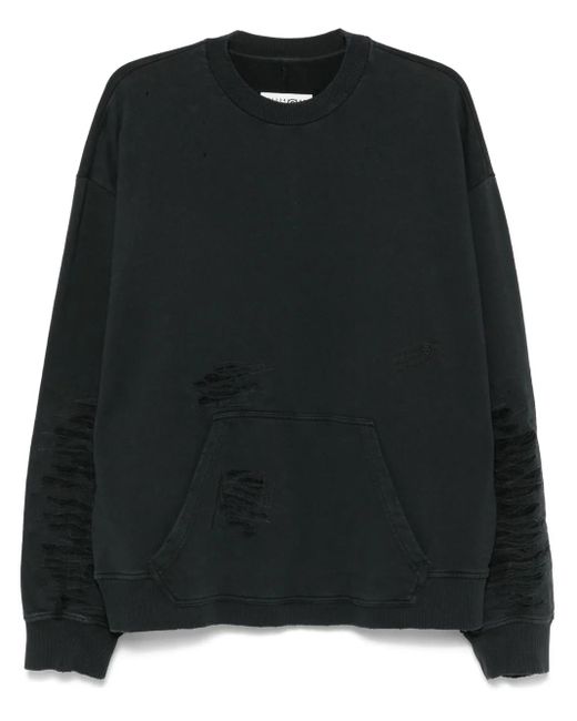 MM6 by Maison Margiela Black Ripped Sweatshirt for men
