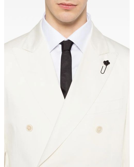 Lardini White Double-Breasted Suit for men
