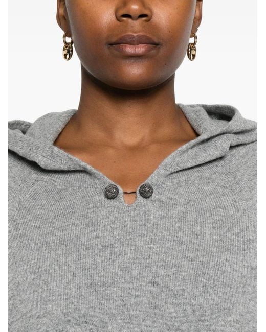 Sudadera con capucha y manga larga Fabiana Filippi de color Gray